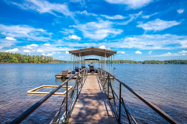 6287 Rousseau Creek Rd, Thomson, GA 30824 - dock with boat lift and a water view
