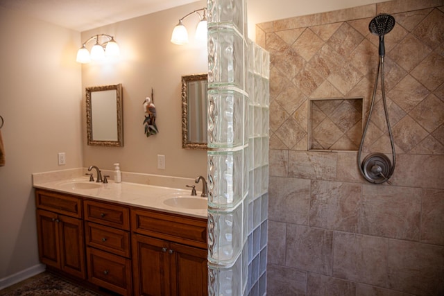 6287 Rousseau Creek Rd, Thomson, GA 30824 - bathroom with a walk in shower and double vanity