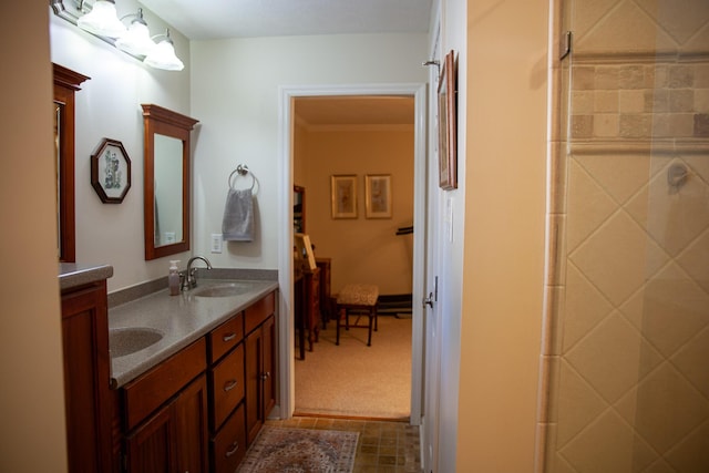 6287 Rousseau Creek Rd, Thomson, GA 30824 - full bath with double vanity and a tile shower