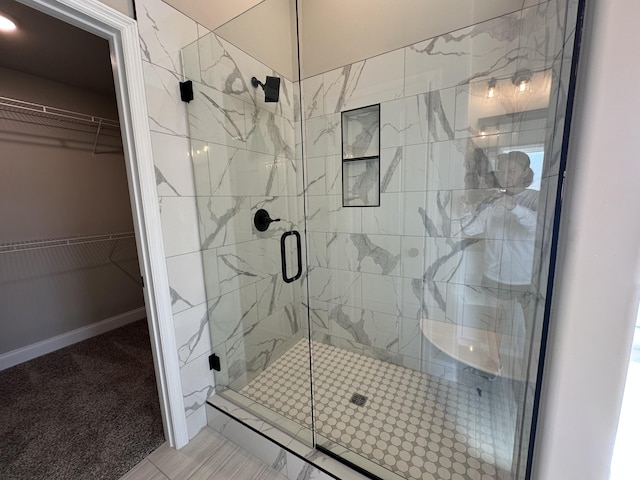 2417 Laurens St, Grovetown, GA 30813 - full bathroom featuring a stall shower and a spacious closet