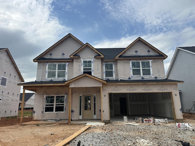 2417 Laurens St, Grovetown, GA 30813 - property in mid-construction with stucco siding, an attached garage, and a porch