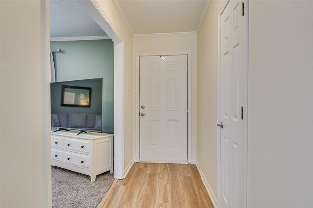 4073 Old Trail Rd, Augusta, GA 30907 - entrance foyer with light wood-style flooring and crown molding