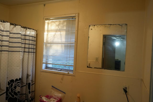 bathroom with crown molding