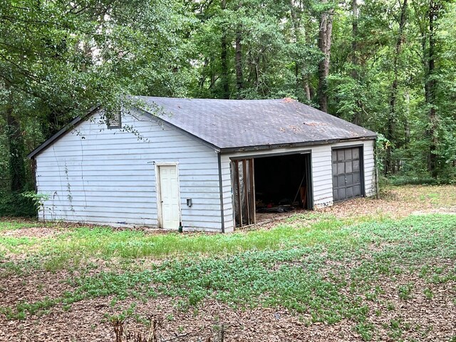 view of garage