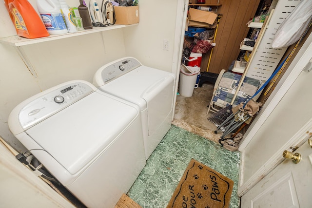 laundry area featuring laundry area and washing machine and dryer