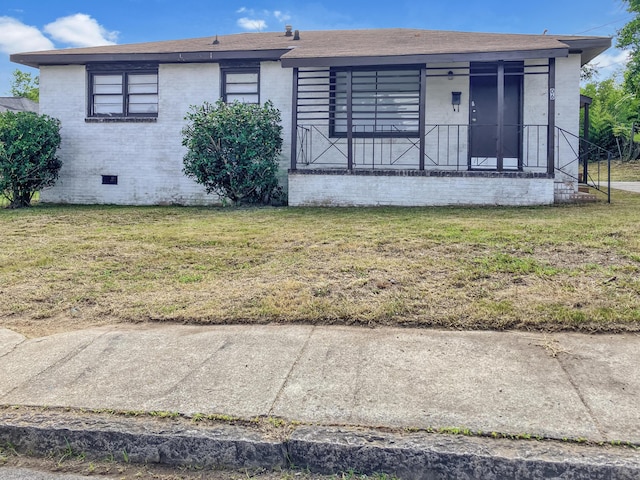 506 Weed St, Augusta, GA 30904 - view of front of property with crawl space, brick siding, a front lawn, and a shingled roof