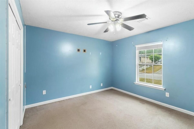 2409 Par Dr, Augusta, GA 30906 - carpeted empty room featuring baseboards, ceiling fan, and visible vents