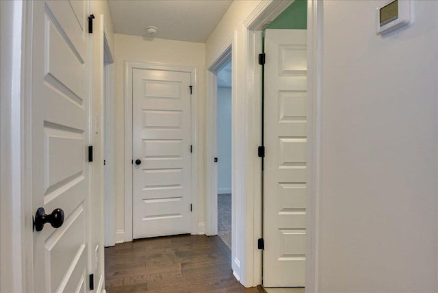 818 Fenwick Ct, Grovetown, GA 30813 - hallway featuring dark wood-style flooring and baseboards