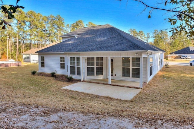 818 Fenwick Ct, Grovetown, GA 30813 - back of property with roof with shingles, a patio, and a yard
