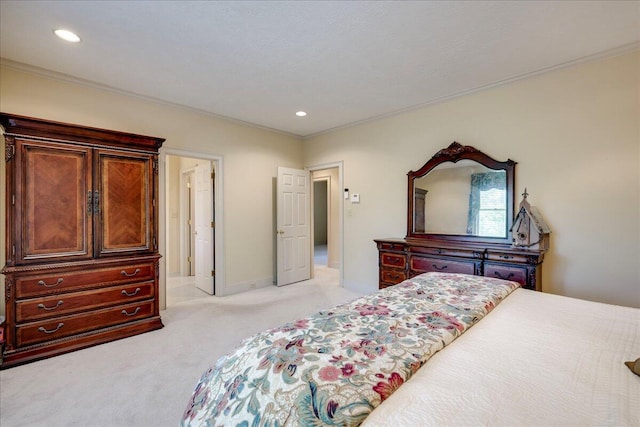 4482 Persimmon St, Evans, GA 30809 - bedroom featuring light colored carpet, ornamental molding, recessed lighting, and baseboards