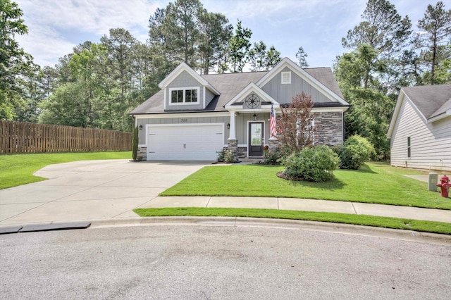 708 Shea Ct, Evans, GA 30809 - craftsman-style home with board and batten siding, concrete driveway, and stone siding