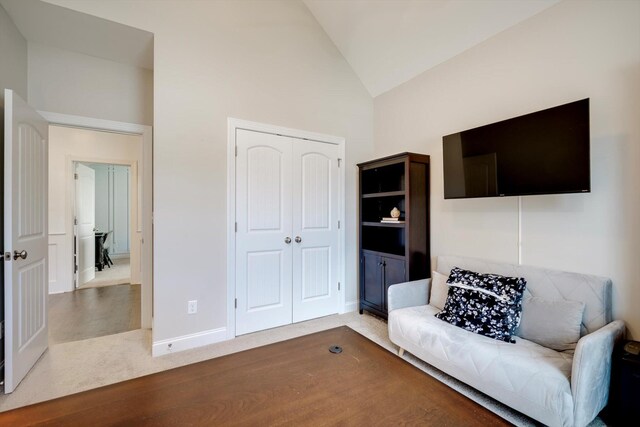 708 Shea Ct, Evans, GA 30809 - living area featuring lofted ceiling and baseboards