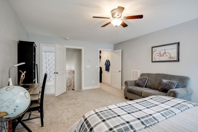 708 Shea Ct, Evans, GA 30809 - carpeted bedroom featuring a ceiling fan, baseboards, and a walk in closet