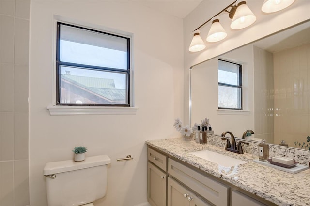 bathroom with toilet and vanity