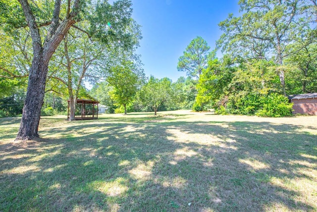 view of yard featuring a gazebo