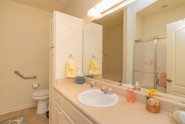 2114 Southlake Pkwy, Augusta, GA 30906 - bathroom featuring vanity, tile patterned flooring, and a stall shower