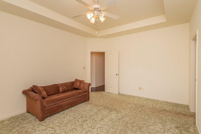 2114 Southlake Pkwy, Augusta, GA 30906 - sitting room with carpet flooring, ceiling fan, and a raised ceiling