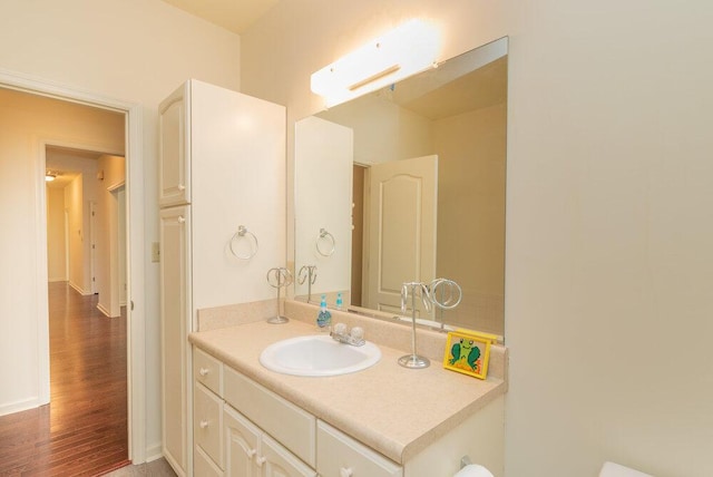2114 Southlake Pkwy, Augusta, GA 30906 - bathroom featuring vanity and wood finished floors