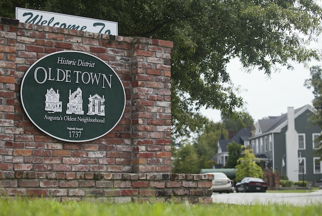 view of community sign