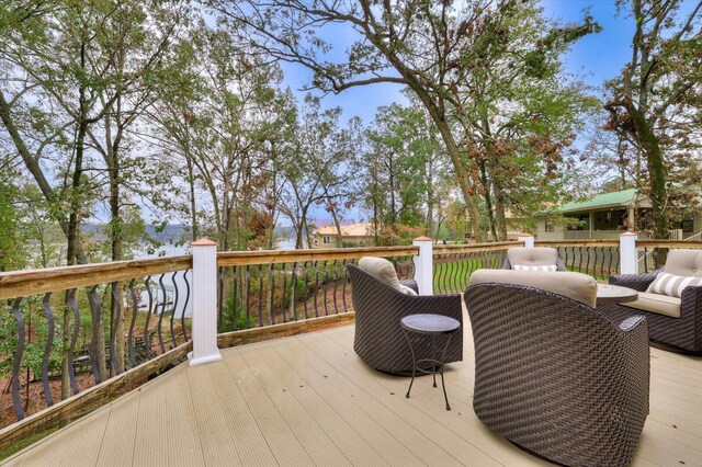 view of deck at dusk