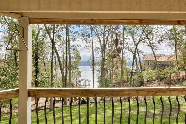 balcony with a water view