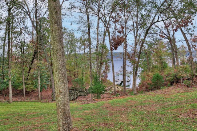 view of yard featuring a water view