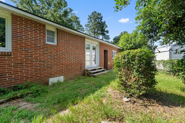 108 Frances Dr, North Augusta, SC 29841 - view of yard featuring entry steps and french doors