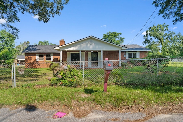 108 Frances Dr, North Augusta, SC 29841 - ranch-style home featuring brick siding, a chimney, and a porch