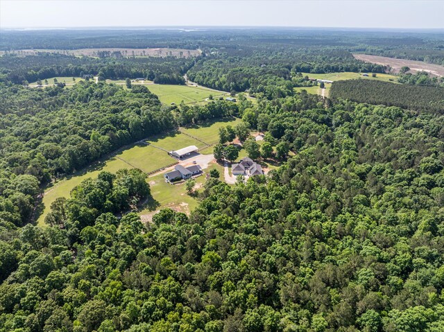 overview of rural landscape featuring a heavily wooded area