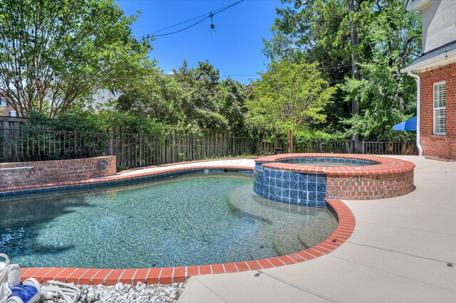 3954 Hammonds Fry, Evans, GA 30809 - view of pool featuring a fenced backyard, a pool with connected hot tub, and a patio area