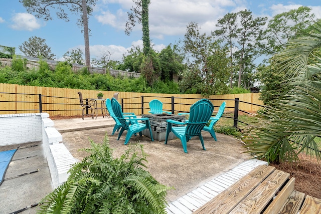 2211 Mura Dr, Augusta, GA 30906 - view of patio with a fire pit and a fenced backyard