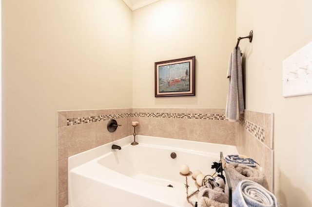 bathroom featuring a garden tub