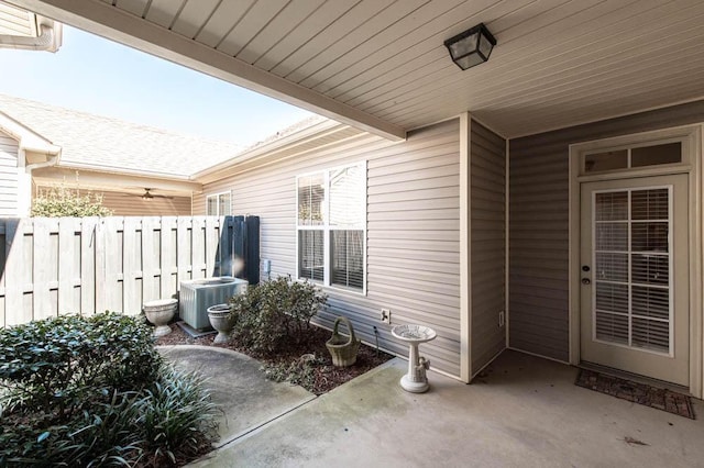 view of patio featuring central air condition unit