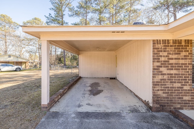 view of parking featuring a carport