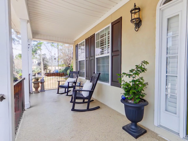 view of patio with a porch