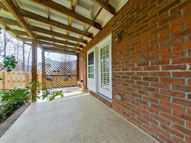 view of patio / terrace with fence