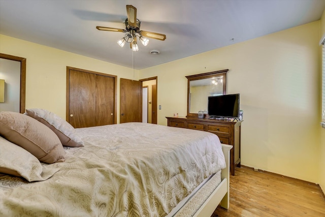 3414 Forest Estates Dr, Augusta, GA 30909 - bedroom with light wood-type flooring and a ceiling fan