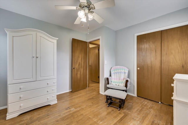 3414 Forest Estates Dr, Augusta, GA 30909 - sitting room featuring light wood-type flooring and ceiling fan