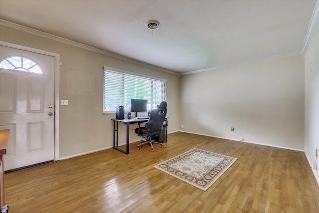 3414 Forest Estates Dr, Augusta, GA 30909 - office space featuring crown molding and wood finished floors