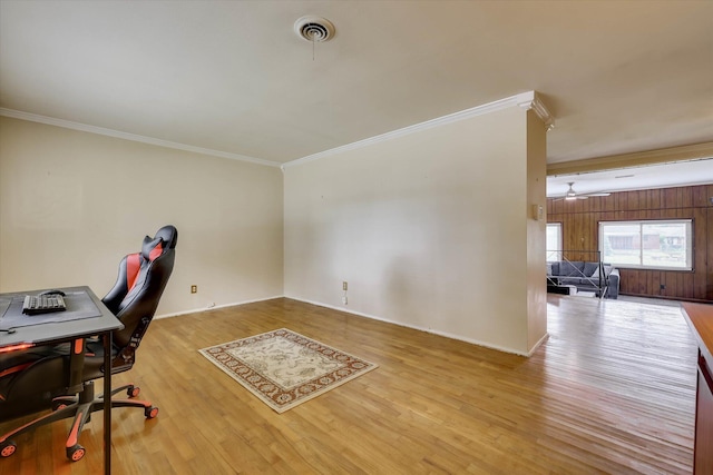 3414 Forest Estates Dr, Augusta, GA 30909 - office area with crown molding and wood finished floors