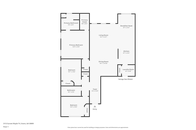 3113 Sunset Maple Trl, Evans, GA 30809 - view of floor plan / room layout