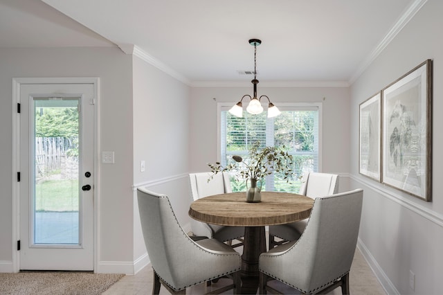 3113 Sunset Maple Trl, Evans, GA 30809 - dining space with crown molding and light tile patterned floors