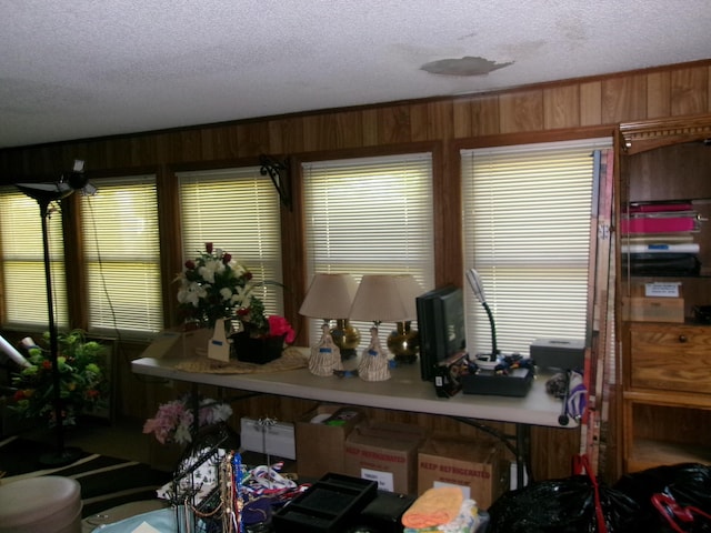 3014 Roxbury Ct, Augusta, GA 30906 - dining area featuring a textured ceiling and wooden walls