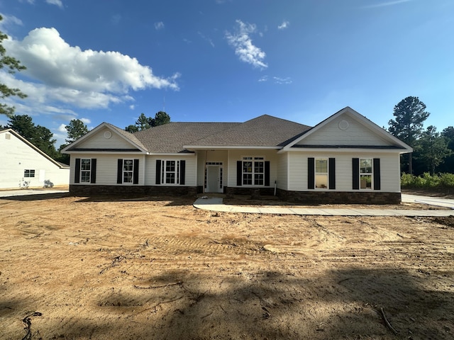 1429 Bellingham Dr, Beech Island, SC 29842 - single story home with roof with shingles, stone siding, and covered porch