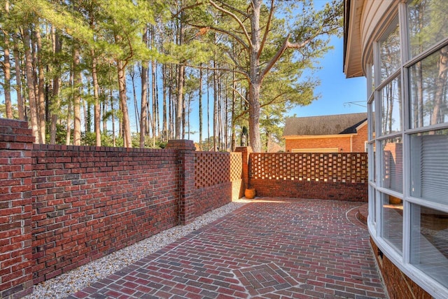 view of patio with a fenced backyard