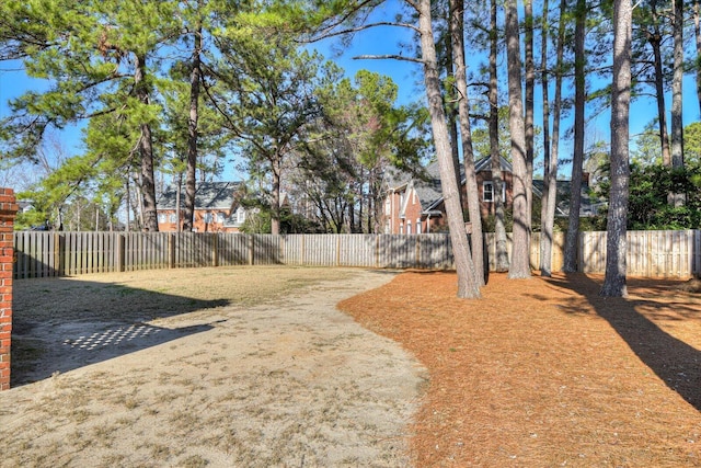 view of yard featuring fence private yard