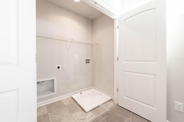 laundry room featuring electric dryer hookup and hookup for a washing machine