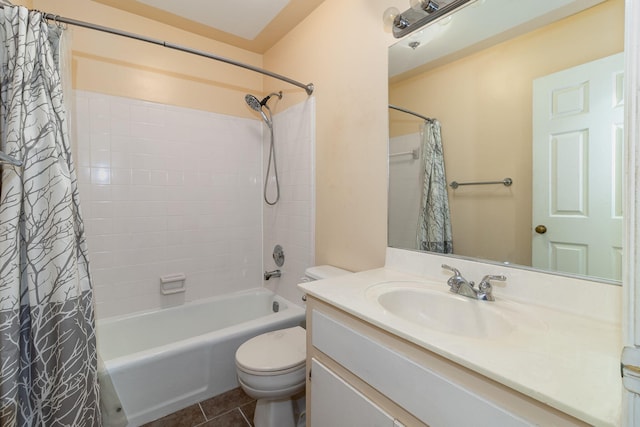 2531 Tupelo Dr, Augusta, GA 30909 - bathroom with shower / tub combo with curtain, vanity, and tile patterned flooring