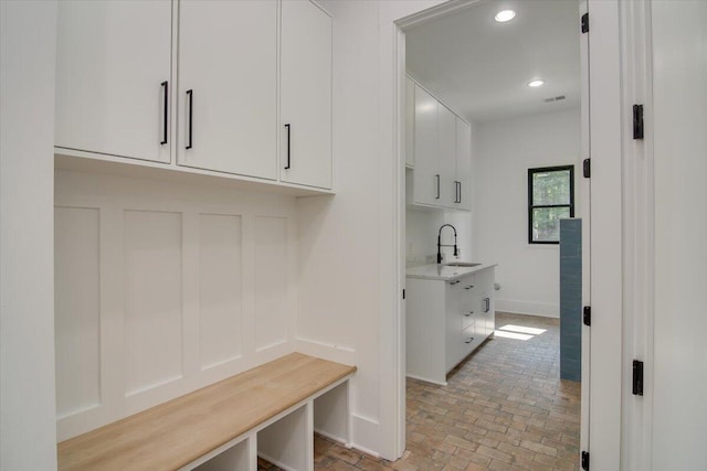 mudroom with sink