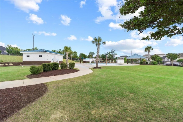 view of yard featuring a gazebo